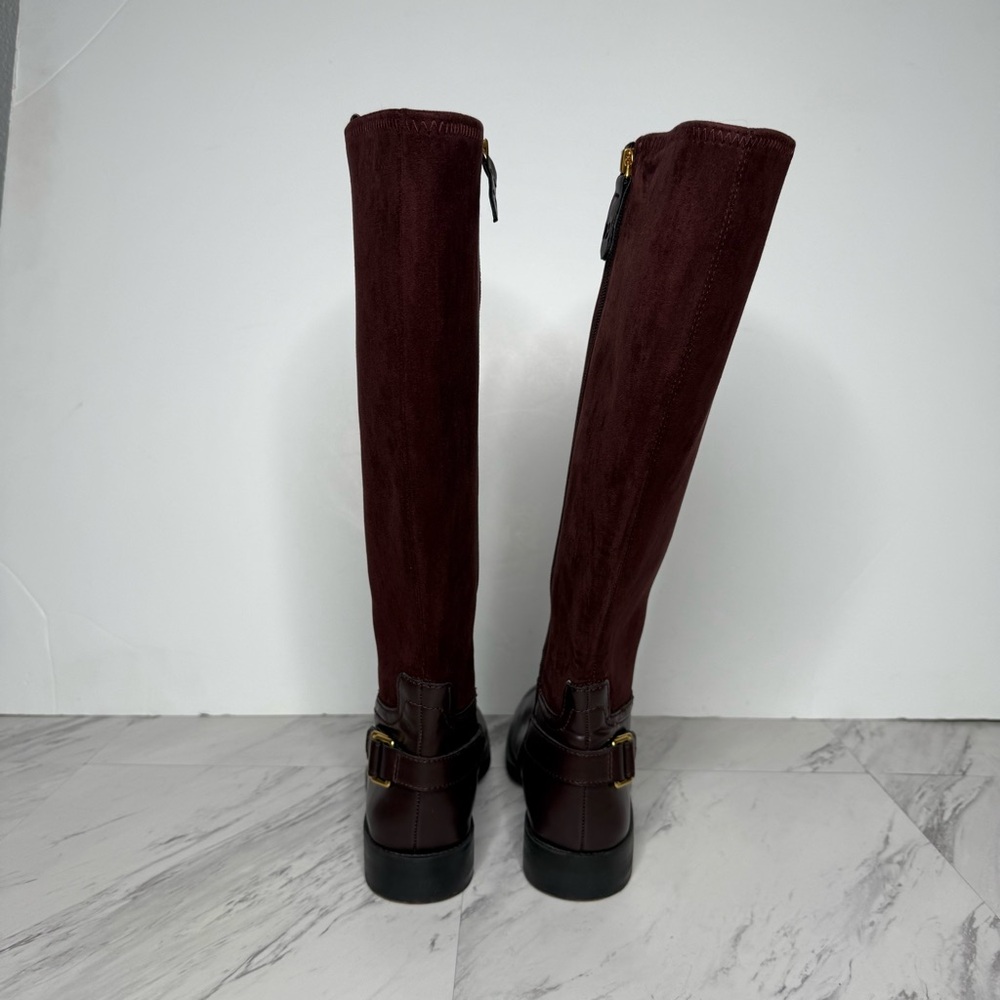 Franco Sarto Merina Burgundy Brown Wide Calf Tall Riding Boot 8M - Picture 3 of 15